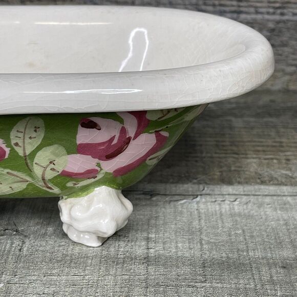 California Cleminsons Ceramic Bath Tub Soap Dish Hand Painted Vintage - Picture 6 of 11